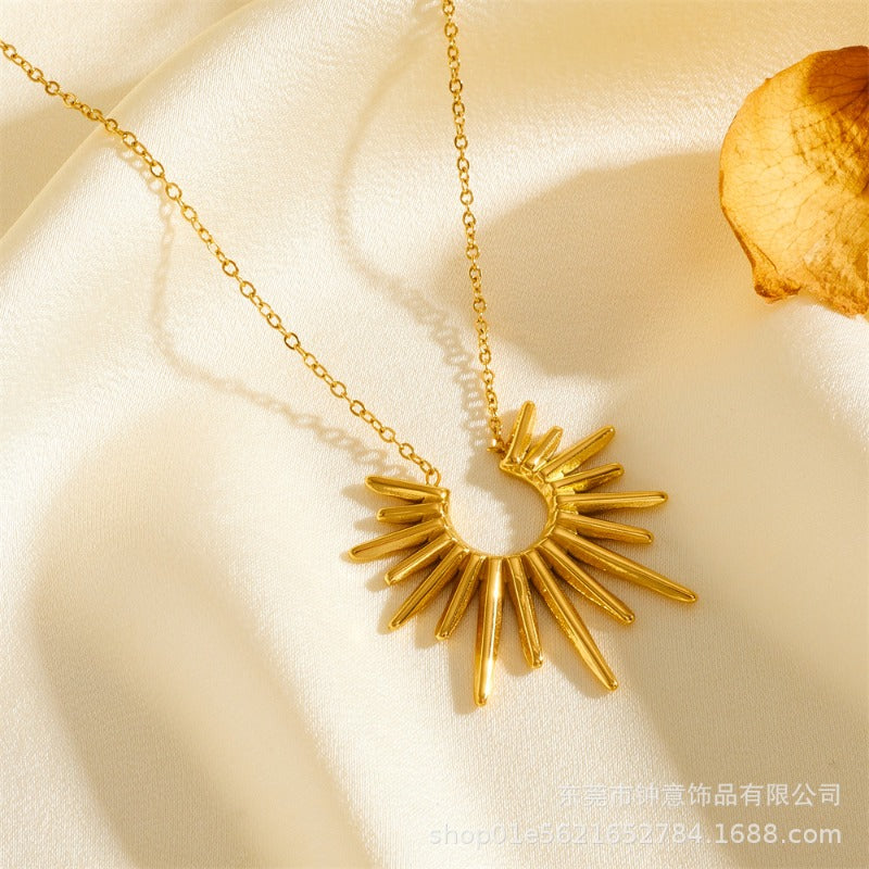 Wholesale Simple Titanium Steel Shell English Letters 18K Fashion Love Pendant Necklaces